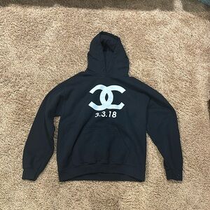 Black Hoodie with White Logo March 3rd 2018